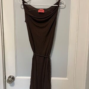 Y2K Juicy Couture Cowl Neck Brown Dress